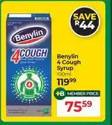 Dis-Chem Benylin 4 Cough Syrup-100ml offer