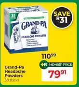 Dis-Chem Grand Pa Headache Powders 38 Sticks offer