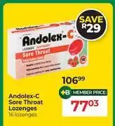 Dis-Chem Andolex-C Sore Throat Lozenges 16 Lozenges offer