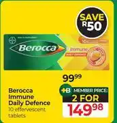 Dis-Chem Berocca Immune Daily Defence 10 Effervescent Tablets-For 2 offer