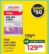 Dis-Chem Vital Hair, Skin & Nails 30 Softgel Capsules offer
