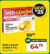 Dis-Chem Med-Lemon Colds & Flu 8 Sachets offer