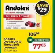 Dis-Chem Andolex Dry Mouth & Throat Soft Lozenges 20 Lozenges offer