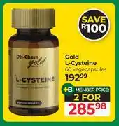 Dis-Chem Dis-Chem Gold L-Cysteine 60 Vegecapsules-For 2 offer
