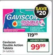 Dis-Chem Gaviscon Double Action Tablets 24 Tablets offer