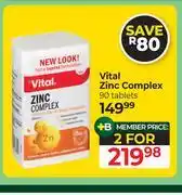 Dis-Chem Vital Zinc Complex 90 Tablets-For 2 offer