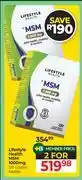 Dis-Chem Lifestyle Health MSM 1000mg 120 Coated Tablets-For 2 offer