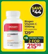 Dis-Chem Biogen Vitamin C 1000mg 60 Capsules-For 2 offer