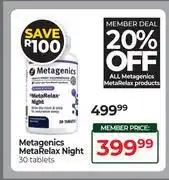 Dis-Chem Metagenics Meta Relax Night 30 Tablets offer