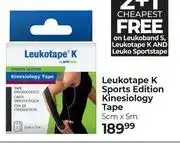Dis-Chem Leukoband K Sports Edition Kinesiology Tape 5cm x 5cm offer