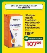 Dis-Chem Lifestyle Health Emulsion Multivitamin & Mineral Supplement-200ml offer