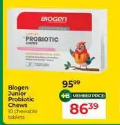 Dis-Chem Biogen Junior Probiotic Chews 10 Chewable Tablets offer