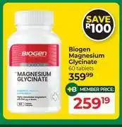 Dis-Chem Biogen Magnesium Glycinate 60 Tablets offer