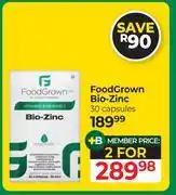 Dis-Chem Food Grown Bio Zinc 30 Capsules-For 2 offer