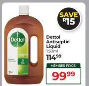 Dis-Chem Dettol Antiseptic Liquid-750ml offer