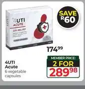 Dis-Chem 4UTI Acute 6 Vegetable Capsules-For 2 offer