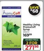 Dis-Chem Healthy Living Promu Coff Syrup-For 2 x 200ml offer