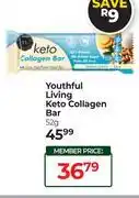 Dis-Chem Youthful Living Keto Collagen Bar-52g offer