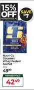 Dis-Chem Nutri-Go Gourmet Whey Protein Sachet-33g offer