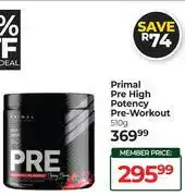 Dis-Chem Primal Pre High Potency Pre Workout-510g offer