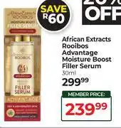Dis-Chem African Extracts Rooibos Advantage Moisture Boost Filler Serum-30ml offer