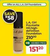 Dis-Chem L.A.Girl Pro Matte HD High Definition Foundation offer