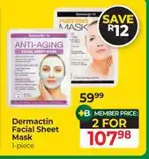 Dis-Chem Dermactin Facial Sheet Mask 1 Piece-For 2 offer