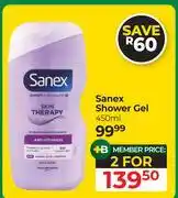 Dis-Chem Sanex Shower gel - For 2x450ml offer
