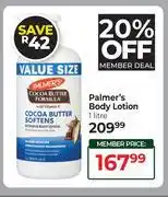 Dis-Chem Palmer's Body Lotion-1L offer