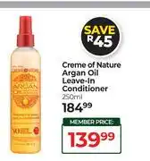 Dis-Chem Creme Of Nature Argan Oil Leave-In Conditioner-250ml offer