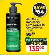 Dis-Chem Afri Pure Rosemary & Mint Leave-In Conditioner-For 2 x 250ml offer