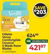 Dis-Chem Gillette Venus Comfortglide Coconut 5-Blade Razor Blades (4 Cartridges) offer