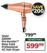 Dis-Chem Wahl 2200W Pro Keratin Rose Gold Professional AC Hair Dryer offer
