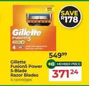 Dis-Chem Gillette Fusion5 Power 5-Blade Razor Blades (4 Cartridges) offer