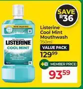 Dis-Chem Listerine Cool Mint Mouthwash-750ml offer