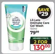 Dis-Chem Lil-Lets Intimate Care Gel Wash-For 2 x 150ml offer