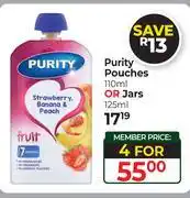 Dis-Chem Purity Pouches 110ml Or Jars 125ml-For 4 offer