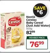 Dis-Chem Nestle Cerelac Baby Cereal (Just Add Water)-500g offer