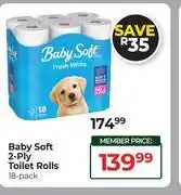 Dis-Chem Baby Soft 2-Ply Toilet Rolls-18's Pack offer