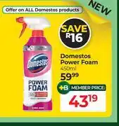 Dis-Chem Domestos Power Foam-450ml offer