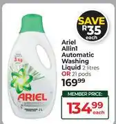 Dis-Chem Ariel All In 1 Automatic Washing Liquid 2Ltr Or 21 Pods-Each offer