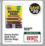 Dis-Chem Home Butler Bulk Pack Refuse Bags (50Pack)-Per Pack offer