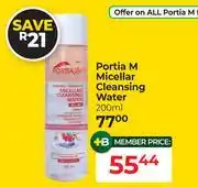 Dis-Chem Portia M Micellar Cleansing Water-200ml offer