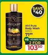 Dis-Chem Afri Pure Body Wash-For 2 x 500ml offer