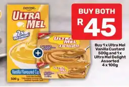 Pick n Pay Ultra Mel Vanilla Custard 500g and Ultra Mel Delight Assorted 4 x 100g offer