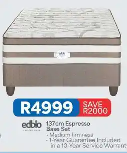OK Furniture 137cm Espresso Base Set offer