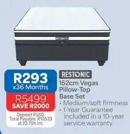 OK Furniture Restonic 152cm Vegas Pillow-Top Base Set offer