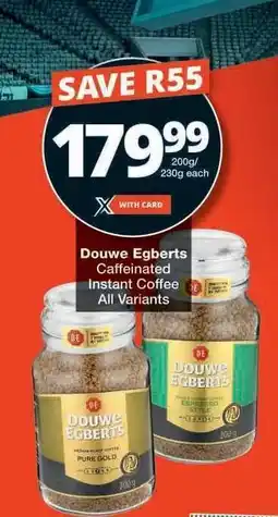 Checkers Douwe Egberts Caffeinated Instant Coffee offer