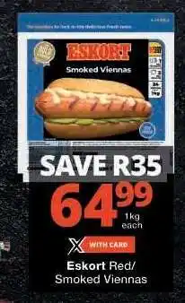 Checkers ESKORT RED/SMOKED VIENNAS offer