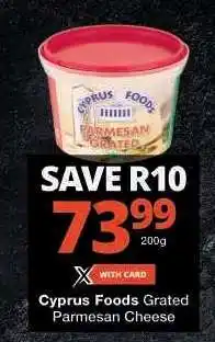 Checkers Cyprus Foods Grated Parmesan Cheese offer